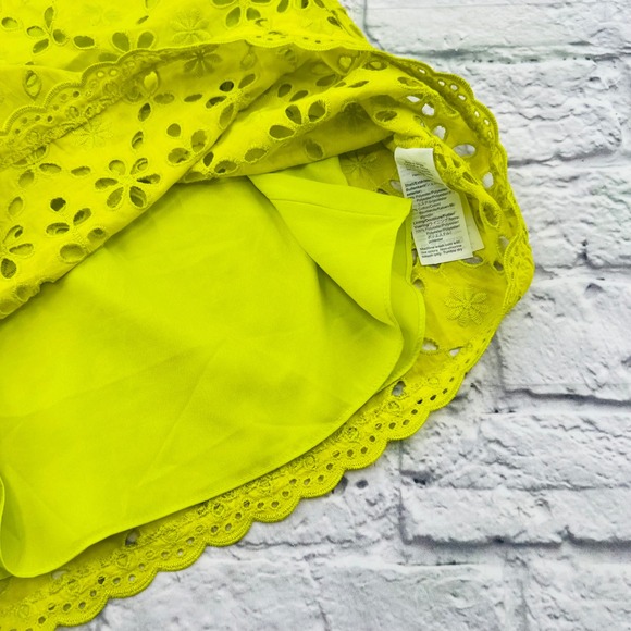 J Crew Eyelet Lace Sleeveless Blouse Lime Green Size XS - Picture 6 of 9